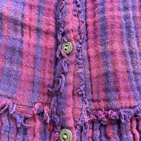 Free People Whistle While You Work Plaid Button Down Tunic Flannel Shirt - Picture 5 of 6